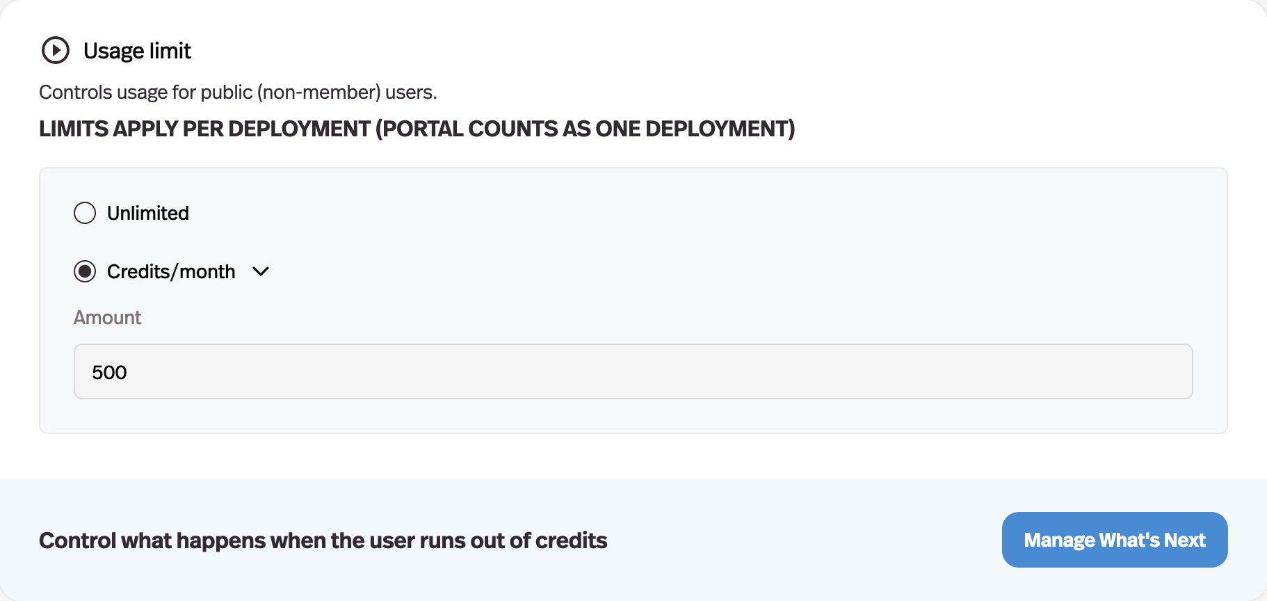 Per-user cost caps and limits